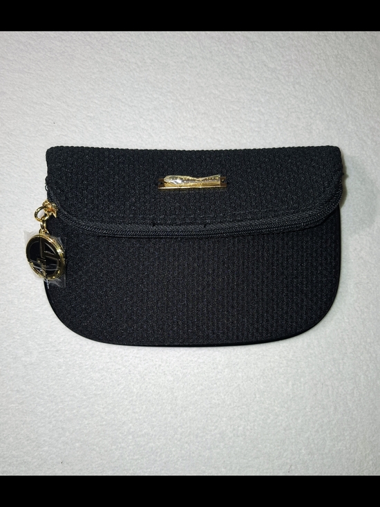 Giorgio Armani Handbags - Giorgio Armani Black Woven Cosmetic Bag  with Gold Charm